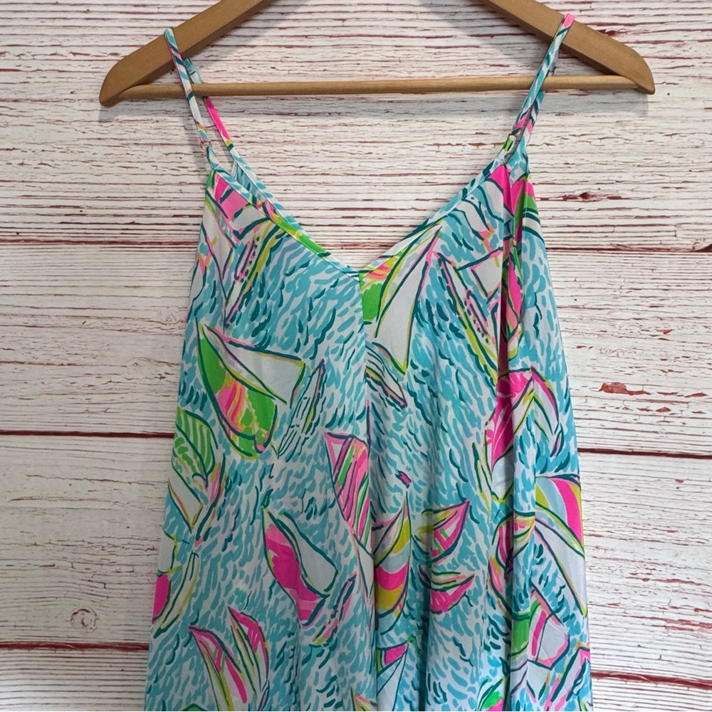 Lilly Pulitzer RARE Rylan Silk Maxi Dress In You Gotta Regatta Multi Sz M - Picture 13 of 13